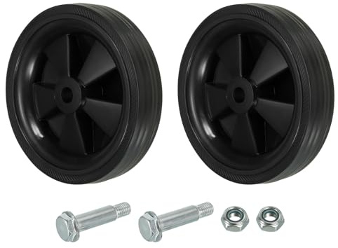 PATIKIL 6 Air Compressor Wheels, 2 Pcs Universal Air Compressor Wheel Replacement Parts with 0.5 Dia. Hole for Easy Mobility, Black