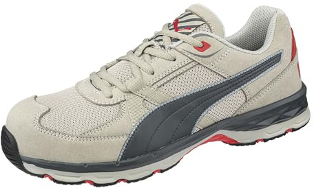 PUMA Safety VANTI Low S1PS Sicherheitsschuh ESD – Damen & Herren Sicherheitsschuhe - Größe 45 – metallfreie, hitzebeständige & rutschfeste Arbeitsschuhe mit Fiberglaskappe – grau