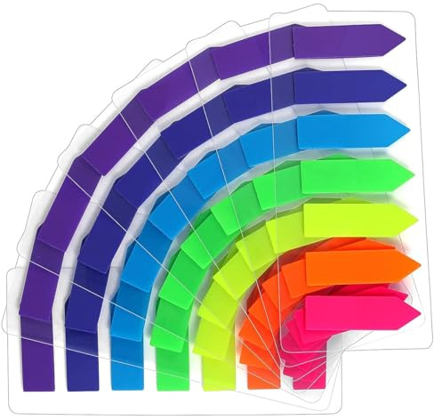 DOETYD 1120pcs Colored Sticky Tabs Page Markers Tabs Transparent Annotation Tabs for Book File Notes Office School