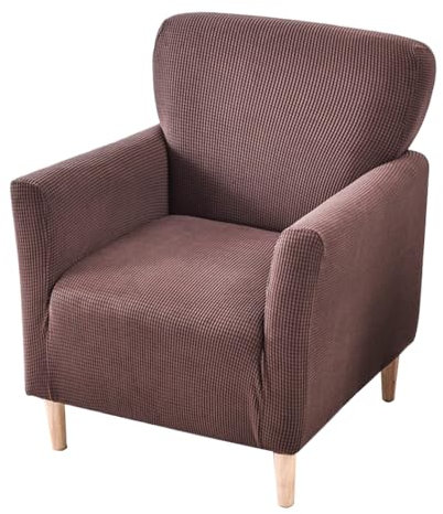 Meigeh Sesselbezug Stretch Sofabezug 1-Sitzer Sesselhusse Stuhl Bezüge Stretch Stuhlschutz Sesselbezug Braun