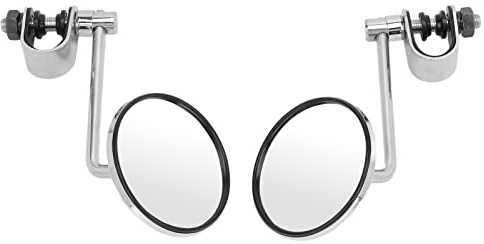 Adjustable Round Handlebar Clip On Motorcycle Side Mirrors for Convex Rear View Mirror 360 Degree Universal Fit for Wide Vision