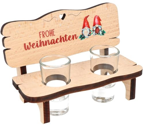 Spruchreif | Panca da liquore con 2 bicchieri | Panca da liquore con stampa a colori | Idea regalo divertente | Regalo di Natale