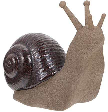 Parliky Ornamente Miniatur-Schneckenfiguren Miniaturtiere Miniatur-Feenfiguren Schneckenmodell Autozubehör Animal Figures kuschelig simuliertes Tiermodell Mikrolandschaft Keramik Beige