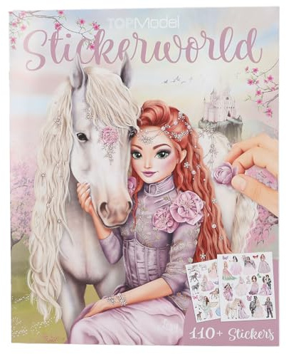 Depesche 13443 TOPModel Viva Violet - Stickerbuch mit 20 magischen Hintergrundseiten mit Models und Pferden, inkl. 3 Doppelseiten Accessoire Aufklebern