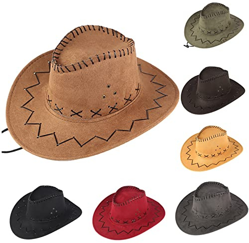 Generisch Cowboyhut Lederoptik – Faschingshut für Karneval & Western-Partys – Unisex, Einheitsgröße – Perfekt für Damen & Herren Geschenk