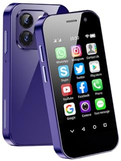 Mini téléphone portable 4G, 3, Android 9, double SIM, reconnaissance faciale, GPS, OTC, Google Play (rose, 16 Go)