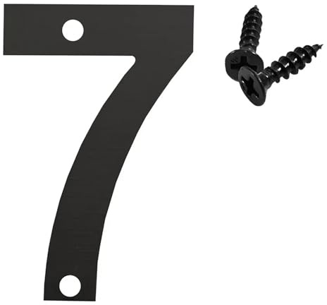 3/3.5/4/5 Inch House Numbers Modern Metal Stainless Steel Door Number Black Mailbox Address Sign with Screws, for Apartment Plaque Home Wall Decor Cafe Yard Street Exterior Decorative(7,3In)
