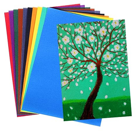 Gadpiparty Papel De Lija De Colores 8k 10 Piezas para Pintura Al Óleo y Artístico Niños y Adultos Papeles Creativos para Manualidades Uso Escolar y Artístico
