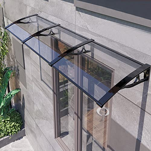 Auvent De Porte, Couverture Extérieure Polycarbonate avec Support Alliage D'aluminium, Porte Df'entrée Extérieure en Surplomb UV/Pluie/Neige, Marquise(60x90cm/24 x35)
