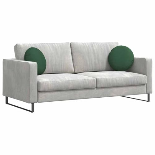 vidaXL Sitzkissen 2 STK. Cordstoff Dunkelgrün Ø 40 cm
