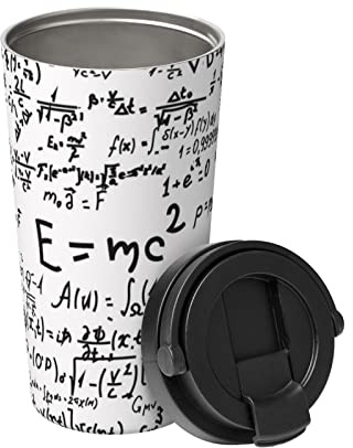Mug Isotherme Avec Poignée Formule Scientifique Manuscrite Tasse De Voiture Anti-Goutte Avec Couvercle Mug De Voyage En Inox, Pour Café, Thé, Boissons Chaudes Et Froides, 17Oz