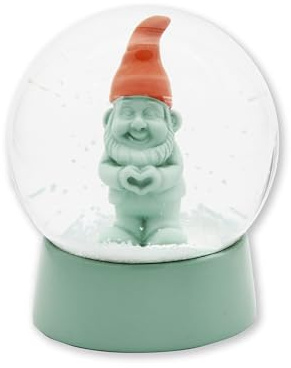 Winkee - Schneekugel Zwerg mit Herz | Die besondere Schnee Kugel zu Weihnachten | Schüttelkugel | Zwerg Schnee-Kugel mit Statement | Weihnachtsbaum Deko | Geschenk zu Weihnachten, Geburtstag