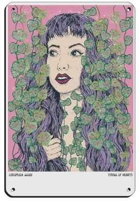 String Of Hearts Plant Tin Sign Vintage Metal Pub Club Cafe Bar Home Wall Art Decoration Poster Retro 8x12inch(20x30cm)