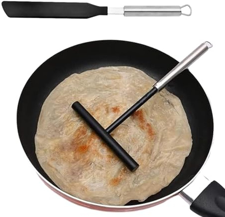 Kit de esparcidor de crepes – Herramienta de cocina de 13 pulgadas | Juego de espátula de acero inoxidable: espátula para crepé de mango largo y dispensador para untar la suave, ideal para chefs