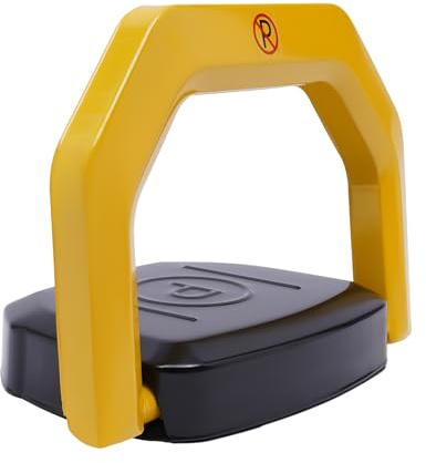 Qurib Blocco parcheggio automatico, portata 30 m, impermeabile IP67, protezione anticollisione a 180°, strisce riflettenti, per parcheggio privato, include 2 telecomandi e 2 chiavi