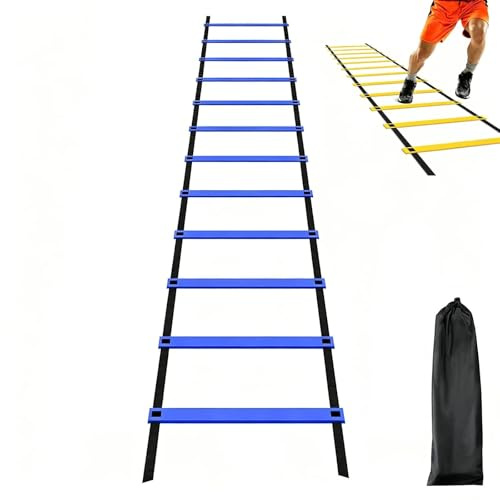 RIVODXIV Trainingsleiter Fußball Kinder,Agility Ladder,koordinationsleiter Fußball Klappbar,with Portable Storage Bag,Enhance Footwork Quickness Coordination, Suitable for Gym Outdoor Practice(C,10M)