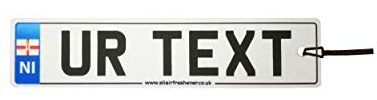 Personalised Northern Ireland Number Plate Car Air Freshener (Custom Birthday License Registration/Fun Xmas Christmas Stocking Filler/Secret Santa/Unique Novelty Scented Gift)