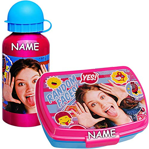 alles-meine.de GmbH 2 TLG. Set Lunchbox/Brotdose + Trinkflasche - Soy Luna - inkl. Name - BPA frei - Kindertrinkflasche - Brotbüchse Küche Essen - 1 Fach - für Mädchen - Kind..