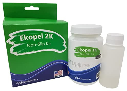 Tub Cast Roll On Bathtub Refinishing Kit by Ekopel – Primer + Top Coat Included – DIY Tub & Tile Reglazing Kit – Bright White Gloss Finish – Longest Lasting PRO/DIY Reglazing Bathtub Paint - Odorless Low VOC Tub Paint Kit – Made in USA (Roll On Non Slip)