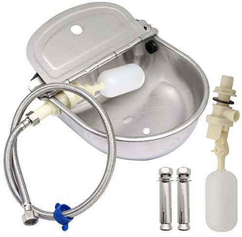 MODUODUO Automatic Waterer Horse Dog Water Bowl Kit Cattle Trough Livestock Pet Auto-Watering (with Drainage Hole)