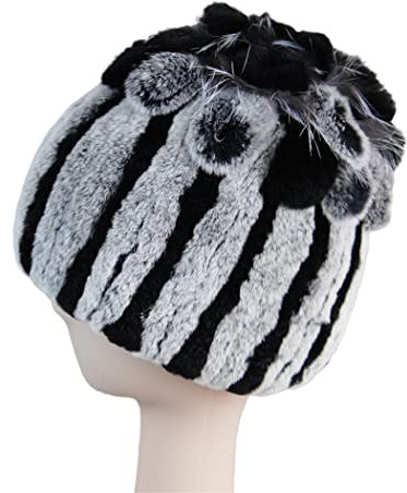 keusyoi Fellmützen für Frauen Winter Fell Strickmütze Damen Warm Schneemützen Damen Elegant Beanies Cap