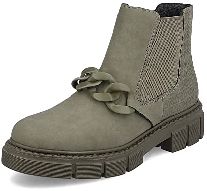 Rieker Donna Stivaletti M3873, Signora Stivaletti Chelsea,bottini,Stivaletti,Stivaletti Slip-on,Foderato,Stivali Invernali,Verde (Grün / 52),39 EU / 6 UK
