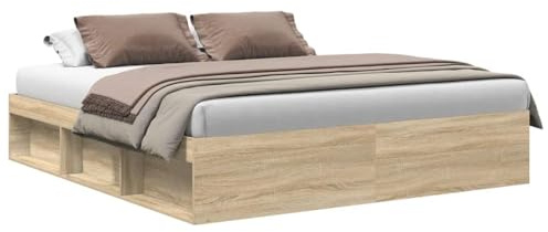 vidaXL Cadre de lit sans Matelas chêne Sonoma 180x200 cm