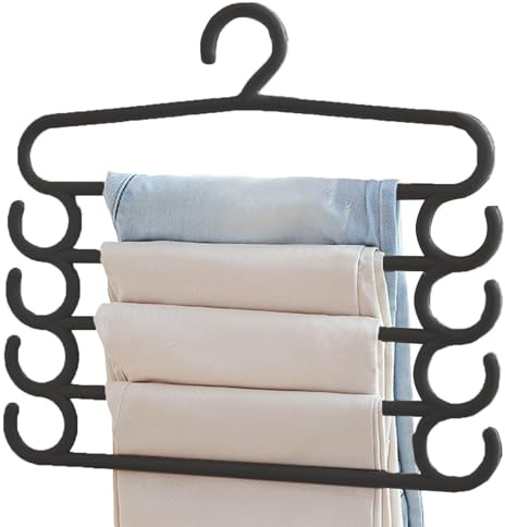 Zuasdvnk Hosenbügel platzsparend, Schal-Organizer | 5-stufige rutschfeste Kleiderbügel für platzsparende Aufbewahrung | Schrank-Kleiderbügel für Leggings, Schals, Jeans, lockere Kleidung, Röcke,