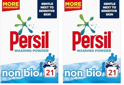Persil Non Bio Washing Powder 100% recyclable pack for stain removal that's gentle next to sensitive skin 1.05 kg (21 washes) (Package may vary) (Pack of 2)