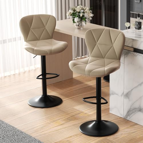 Hawthyhome Barhocker 2er Set Höhenverstellbar mit Lehne Khaki