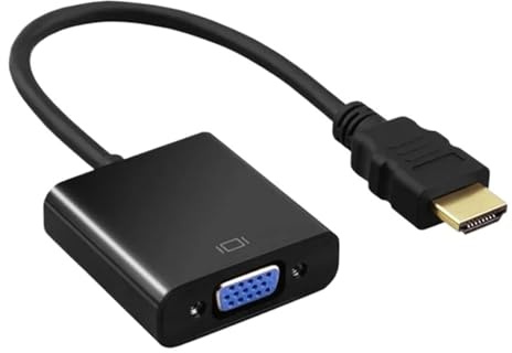 WIKRQIHL Convertitore di Cavo HDMI a VGA HD 1080P con Alimentatore Audio Adattatore convertitore HDMI Maschio a VGA Femmina for Tablet, Laptop, PC, TV(C1)