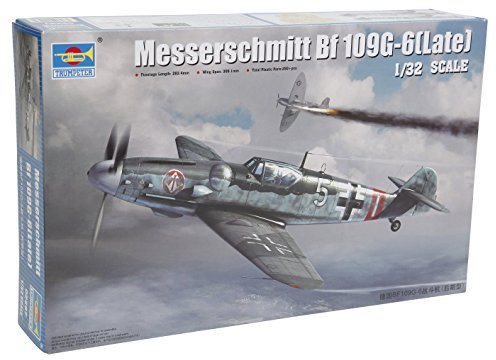 Trumpeter 02297 - Modellbausatz Messerschmitt Bf 109G-6 (Late), Grau und Grün
