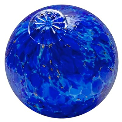 Totally Blown Glassworks Pond Float. Handmade Blown Glass, Garden Gazing Ball, Table Centerpiece, Assorted Home and Patio Decor. Artist Dehanna Jones. Seattle, WA. (Lapis Blue)
