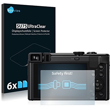 Savvies 6 Stück Schutzfolie für Panasonic Lumix DMC-TZ81 Displayschutz-Folie Ultra-Transparent