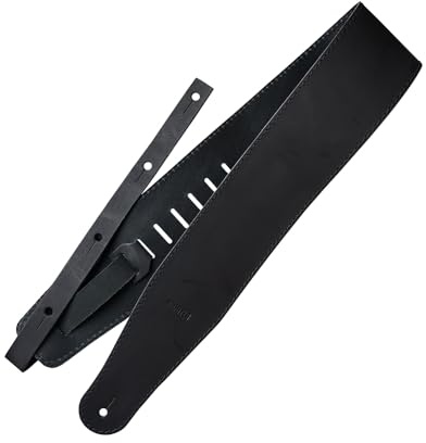 Richter Leder Raw III Contour Vintage BK - Handgearbeiteter Gitarrengurt