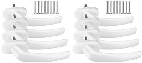 8 x Alu Fenstergriff in Weiß RAL 9016 - Stiftlänge 30mm