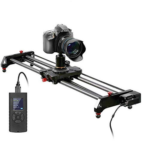 GVM 80 cm Slider Kamera, motorisiert, Track Dolly Slider, Slider Kamera, Schienensystem mit motorisiertem Beschleuniger und Videoaufnahmen, Follow Focus Shot, Panoramaaufnahme von 120 ° – 80 cm