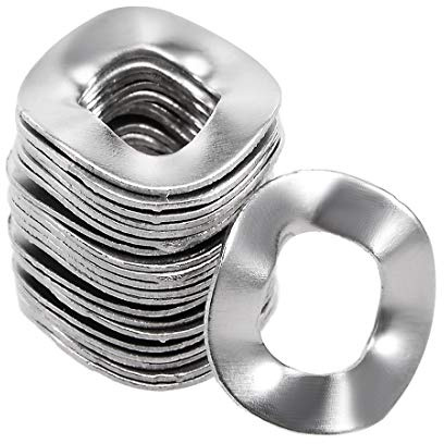 sourcing map 20pcs Rondelle élastique ondulée 5 mm x 10 mm x 0,3 mm rondelle à ressort ondulée en 304 acier inoxydable pour boulon à vis