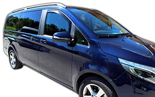 J&J AUTOMOTIVE Heko Déflecteurs d'air et de Vent pour Mercedes Vito W447 Depuis 2014, Lot de 2pcs, Teintés, Avant et Arrière, Aérodynamique