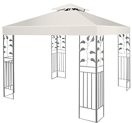DREAMADE Pavilliondach 3x3M, Pavillion Ersatzdach, Dachbezug Dachplane für Pavillion, Pavillionplane Pavillionersatzdach Ersatz, Mehrfarbenwahl (Beige)