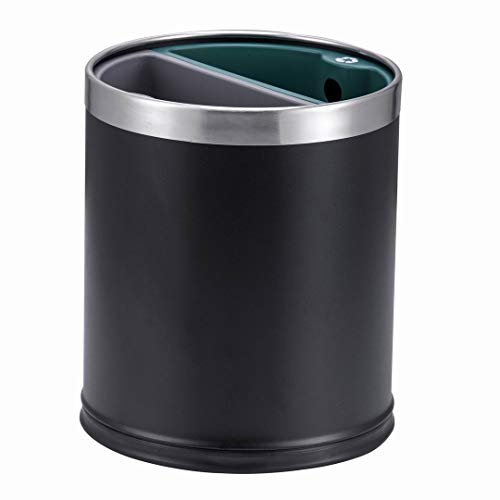 VINN DUNN 8 Litre Metal Recycling Bin for Hotel/Guest Room/Office with 2 Removable Plastic Inserts Black
