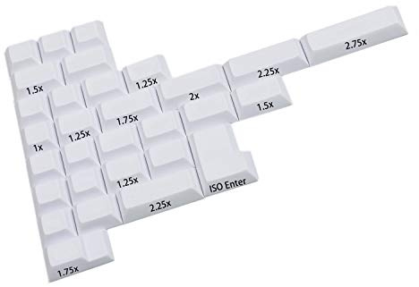 YMDK DSA Profile PBT CMYK RGB White Modifiers 30 Keys Dye Sub Blank Keycaps for Cherry MX Mechanical Keyboard (White Blank)