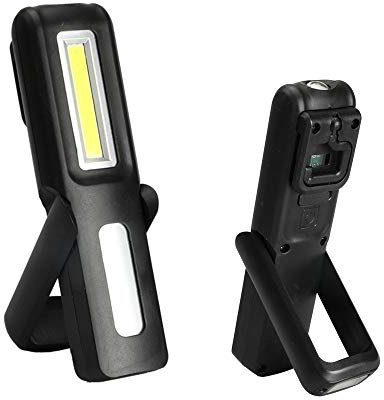 AeeYui Lampe de Travail COB Baladeuse LED,USB Rechargeable Inspection Lampe Portable avec Base Magnique, Lampe dInspection avec Clip Crochet daimant(Noir)