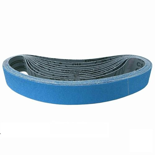 Klingspor Schleifband CS411Y Zirkonkorund – 50 x 800 mm – Körnung P80 – 10 Stück – für Metall Edelstahl Hartholz – hochreißfeste Gewebeunterlage – wasserfest – Profi-Schleifbänder für Schärfmaschinen