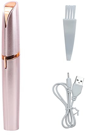 LiXiongBao USB Rechargeable Portable Electric Eyebrow Trimmer Pen for Women, Painless Precision Hair Remover, Safe Shaver Razor Tool for Face, Leg, Lip, Armpit, Hand (Rose Gold)