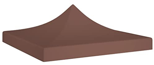 vidaXL Toit de Tente de Réception Toile de Toit de Chapiteau Remplacement de Toit de Tente Escamotable Pavillon de Jardin 2x2 m Marron 270 g/m²