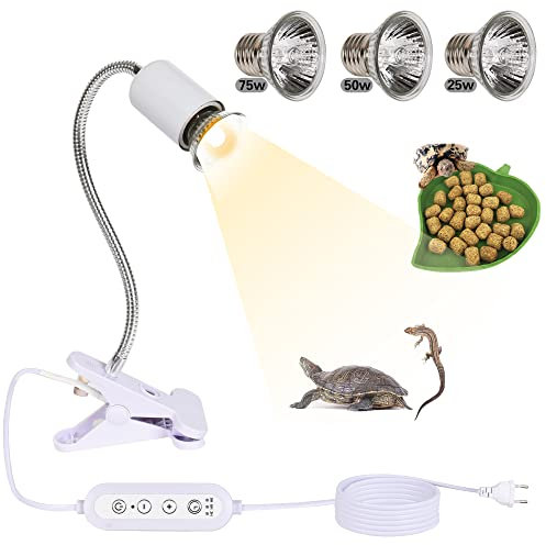 Lampada Riscaldante uvb Tartarughe di Terra d'acqua uvb + Abbeveratoio Tartarughe + 3 Lampadine Accessori Lampada Riscaldante Rettili Tartaruga Riscaldanti di Calore Led Anfibio Termica Lucertola