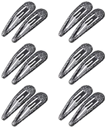 ZEVONDA Glitter Hair Snap Clips - Metall Hårklämmor Färgglada Glitter Paljett Hårklipp Barrettes Hår Styling Tillbehör för Småbarn Barn Flickor Kvinnor