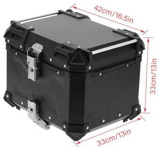 Tbest Motorbike Storage Box, Universal Black 45L Motorcbicyle Ad Aluminum Top Case Tail Luage Motorbike top Cases Tail Box luage for motorcbicyles case topcase