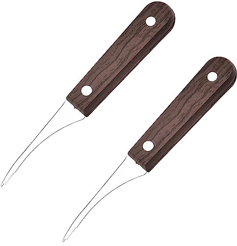 2 Pcs Stainless Steel Shrimp Deveiner Tool, Serrated Shrimp Peeler Shrimp Cleaner Knife for Home Kitchen